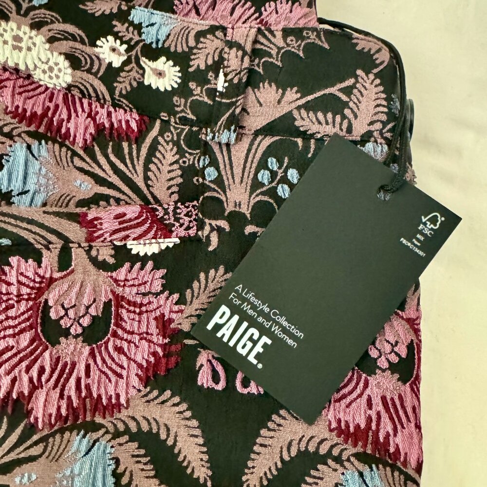 PAIGE Naomi Floral Jacquard Flare Dress Pant NWT - Picture 8 of 13